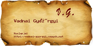Vadnai Györgyi névjegykártya